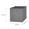 Collapsible Fabric Cube Storage Bins (10.5" x 10.5"), 4 Pack, Grey Flannel 6