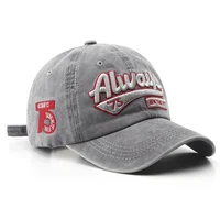 2025 Spring/Summer Unisex Cotton Baseball Cap Vintage Washed with Alphabet  ALWAYS Embroidery - Hip-Hop Inspired Snapback Design - Image 4