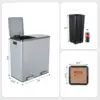 Steel Trash Can, 60L Dual Compartment, Metal Kitchen Step Recycle Bin, Metal Double Dustbin, in-Home Garbage Rubbish Can W/Remov 2