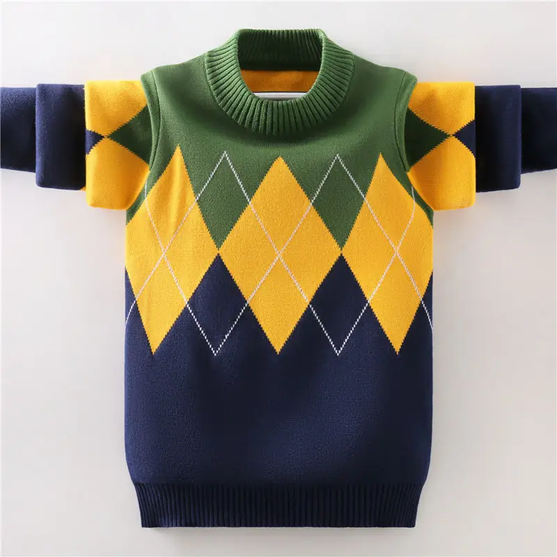 Children's Sweater Autumn Winter Pullover Boys Knitted Warm Sweaters Fashion Kids Tops 6 8 10 12 Years Teenage Boys Clothes