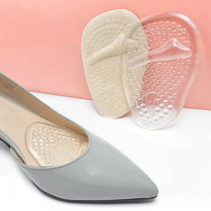 1Pair Shoe Pads Forefoot Cushion Silicone Foam Massage Non Slip High Heels Insole Pain Relief Metatarsal Ball Foot Support Soles