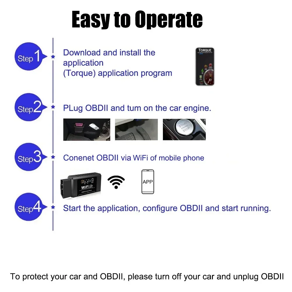 Popular ELM327 WiFi OBD2 Code Reader Scanner V1.5 Car Diagnostic Tools Car Fault Detector For Android/IOS/PC 4