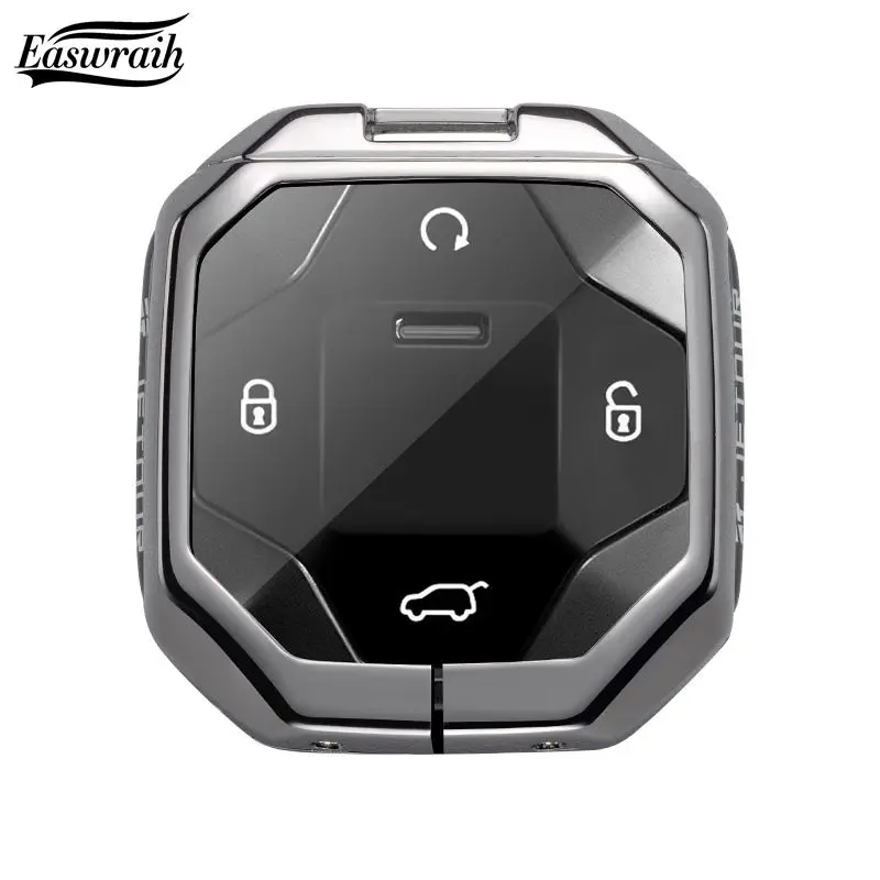 Car Zinc Alloy Leather Car Key Case Cover Holder Chain for Chery Jetour Traveller Jetour T2 Auto Interior Decorations