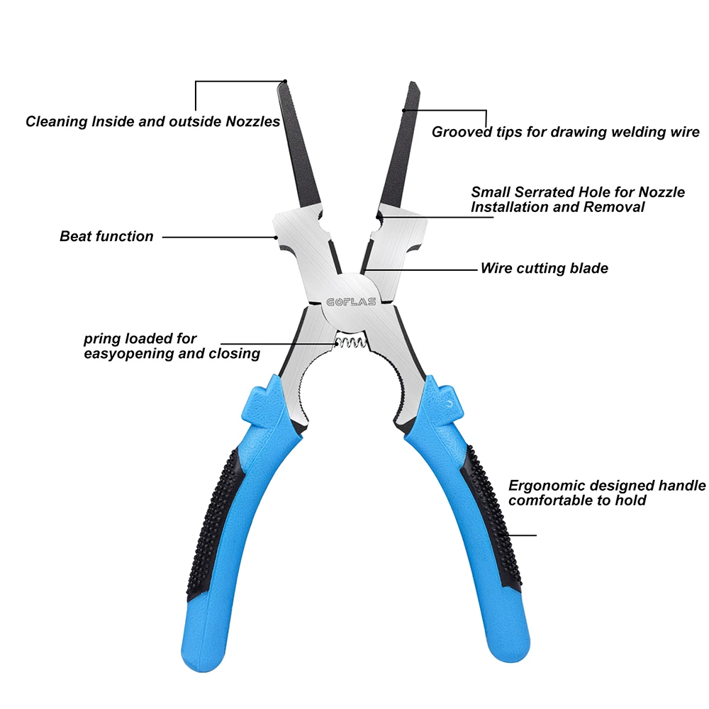 MIG hegesztő fogó 8-inch multi-function hegesztő fogó hegesztő szerszámok Eszmény számára Irtás wires Eltávolítás majd Telepítés nozzles