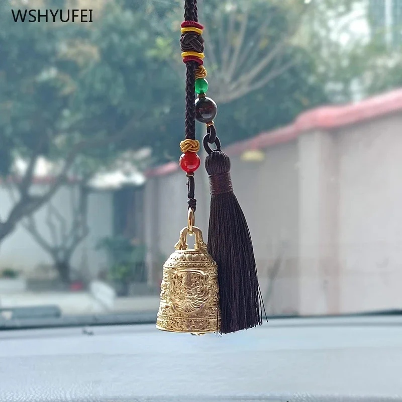 1 pc brass Zhong Kui Bell Car keychain Car mounted pendant Car tassel pendant Daily gift giving Room wall decoration Aesthetics 6