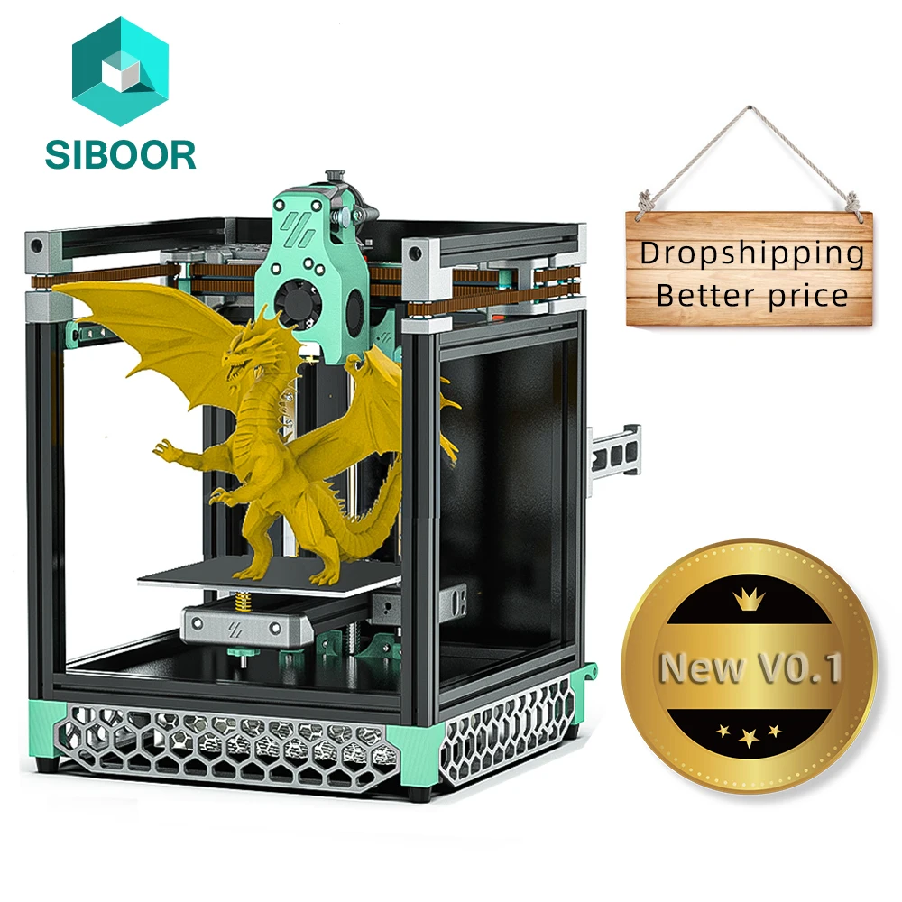 CNVORON-impresora 3D mejorada V0.1 CoreXY, kit de impresoras 3D de escritorio FDM, bricolaje, WIFI, Klipper integrado con V6 Hotend versión juvenil…
