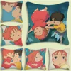Cute Cartoon Ponyo Pillow Covers Cartoon Sofa Decorative Home Double-sided Printing Short Plush Cute Cushion Cover 1