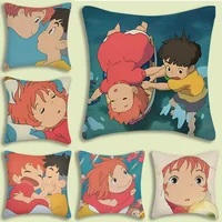 Cute Cartoon Ponyo Pillow Covers Cartoon Sofa Decorative Home Double-sided Printing Short Plush Cute Cushion Cover 1