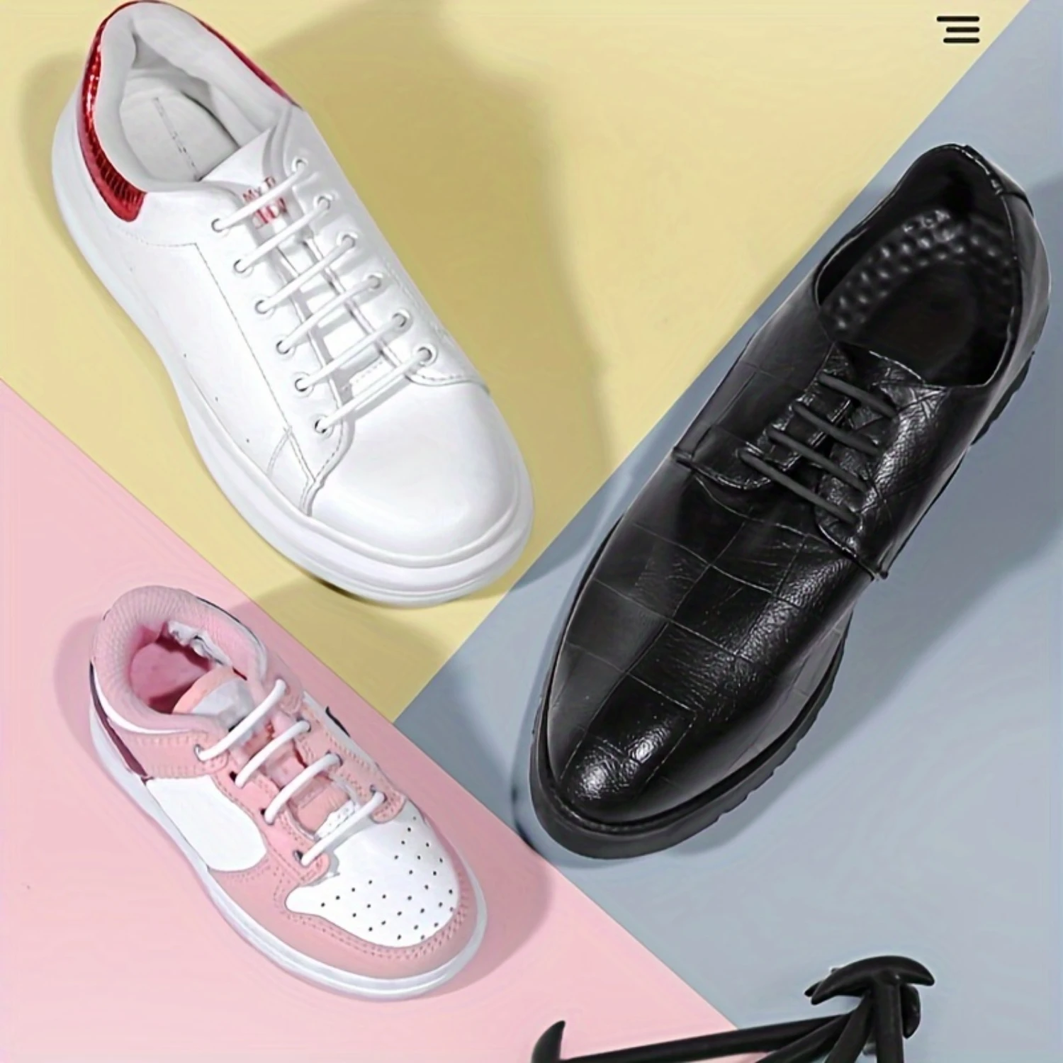 QuickFit Elastic Lace System-Adjustable, One-Pull, Easy-On, No Tie, Slip-Resistant Laces for Sneakers, Running Shoes, Athletic