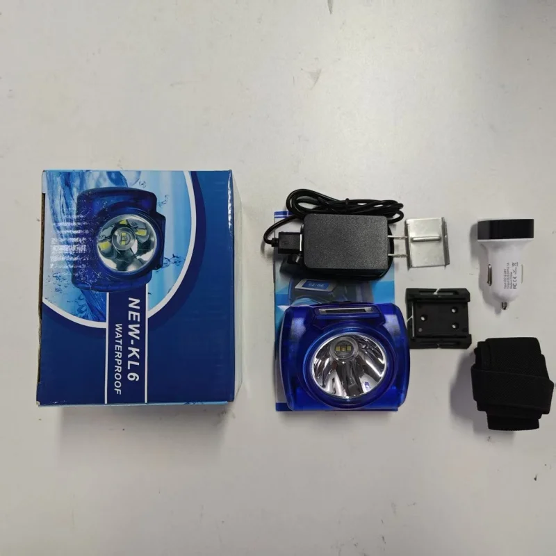 신형 Kl6 광산 램프 헤드라이트 고품질 IP68 방수 7000mAh 2 * 1865 리튬 배터리 조명 헤드램프 라이트 LED