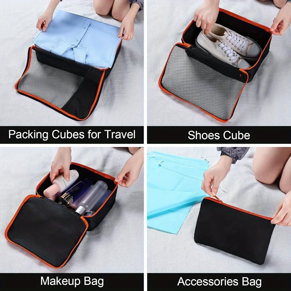 Packing Cubes, Mesh Design Packing Cubes for Suitcases Durable Travel Packing Cubes, 10 Pack 5