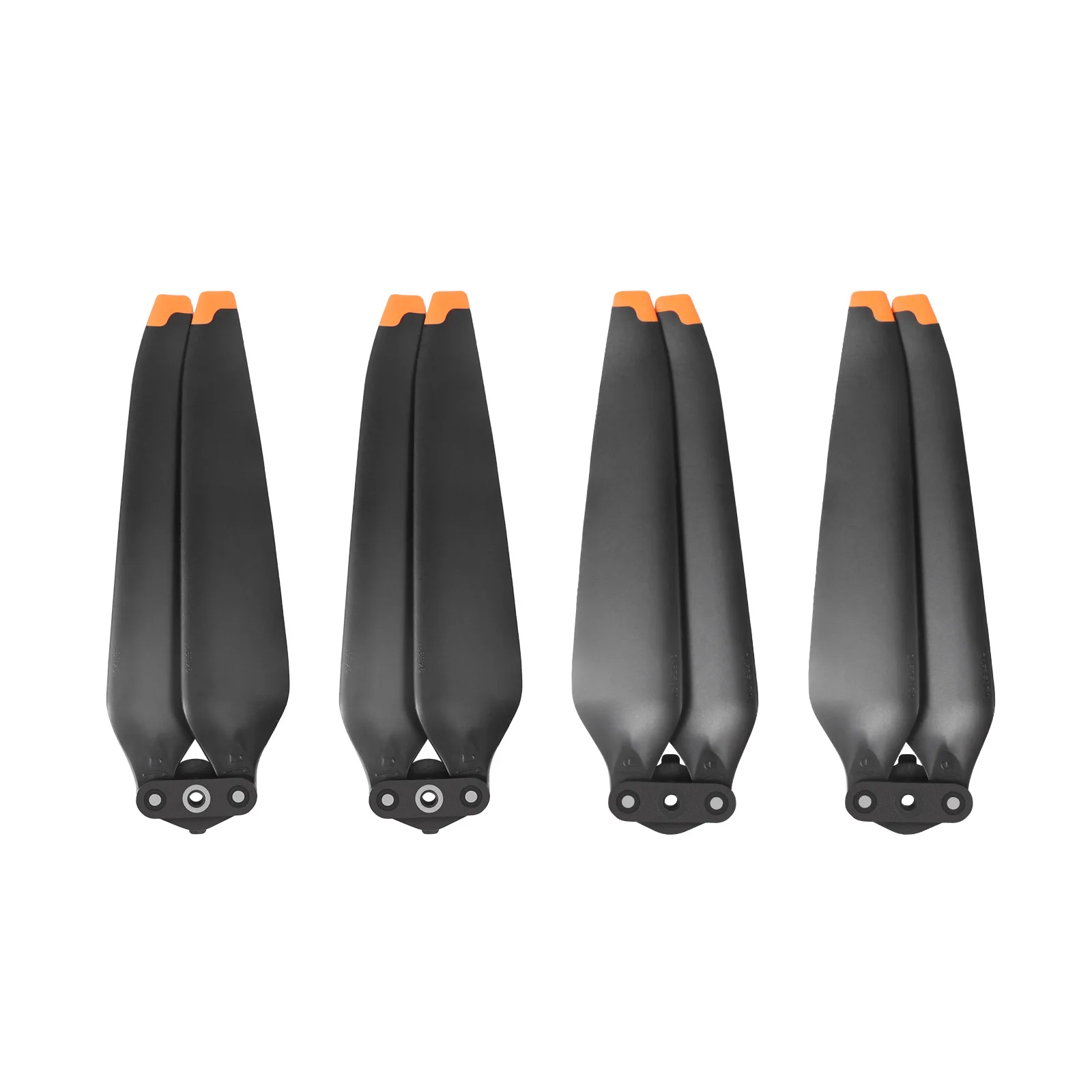 Détail des hélices Mavic 3 Pro, couleur orange vif et argent, emballage d'origine.