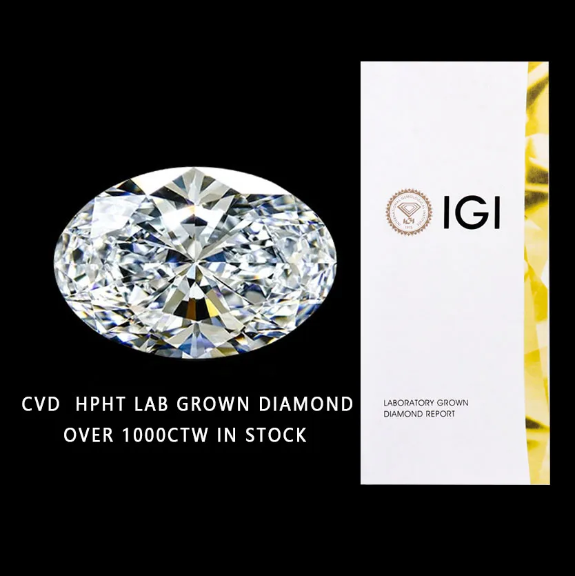 Provence 1/2/3ct DEF color 3Excellent oval shaped CVD lab grown diamomd loose stone with IGI Certificate for Jewelry Making