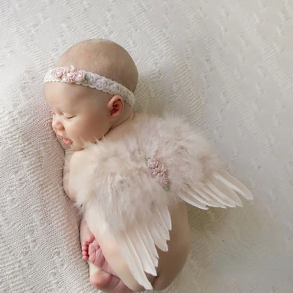 Alas De ángel Y Diadema Para Recién Nacidos - Accesorio Para Fotos, Disfraces, Material Suave Y Seguro