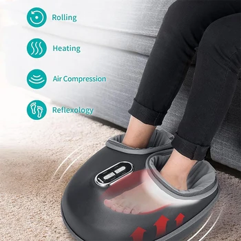 Nekteck Foot Massager Heating Therapy Air Compression Shiatsu Knead Roller Muscle Relaxation Electric Foot Massage Machine 2