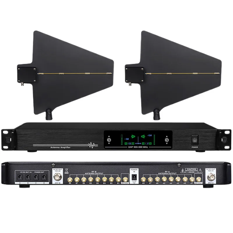 폴킷슨 AT-16 16채널 UHF 안테나 분배 시스템 500-900MHz 500m 안정적인 무선 마이크 앰프 (무대 라이브 공연용)