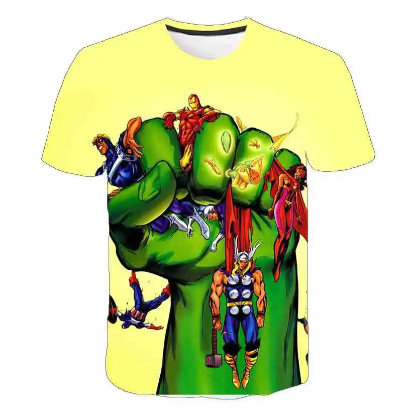 Classic Marvel Hero Hulk 3D Printed Kids T-shirt Top Daily Casual Boys and Girls Round Neck Short Sleeve 5