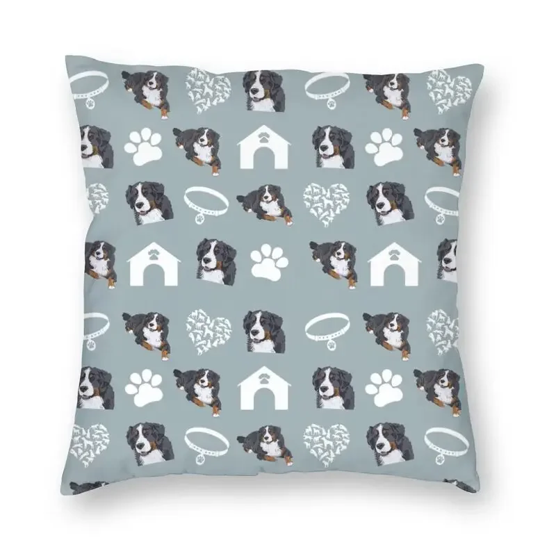 

Bernese Mountain Dog Print Cushion Covers Sofa Home Decorative Puppy Pet Square Throw Pillow Case 45x45cm