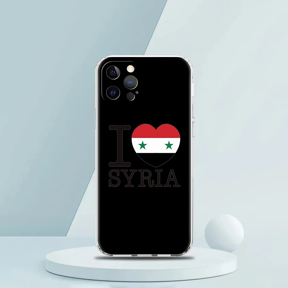 Luxury Silicone Clear Phone Case with Syria Flag Design