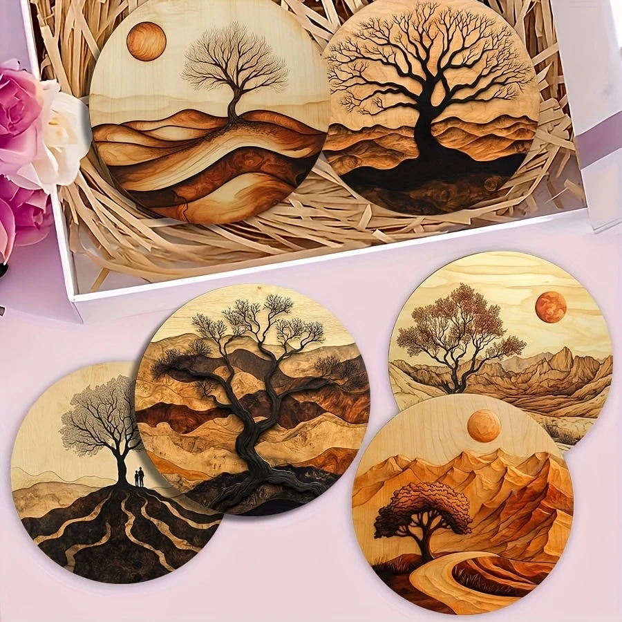 Life Tree Wooden Coasters 6