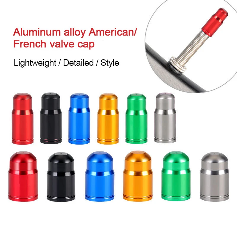 2PCS Aluminum Bicycle Valves Cap Road MTB Bike Wheel Tire Covered