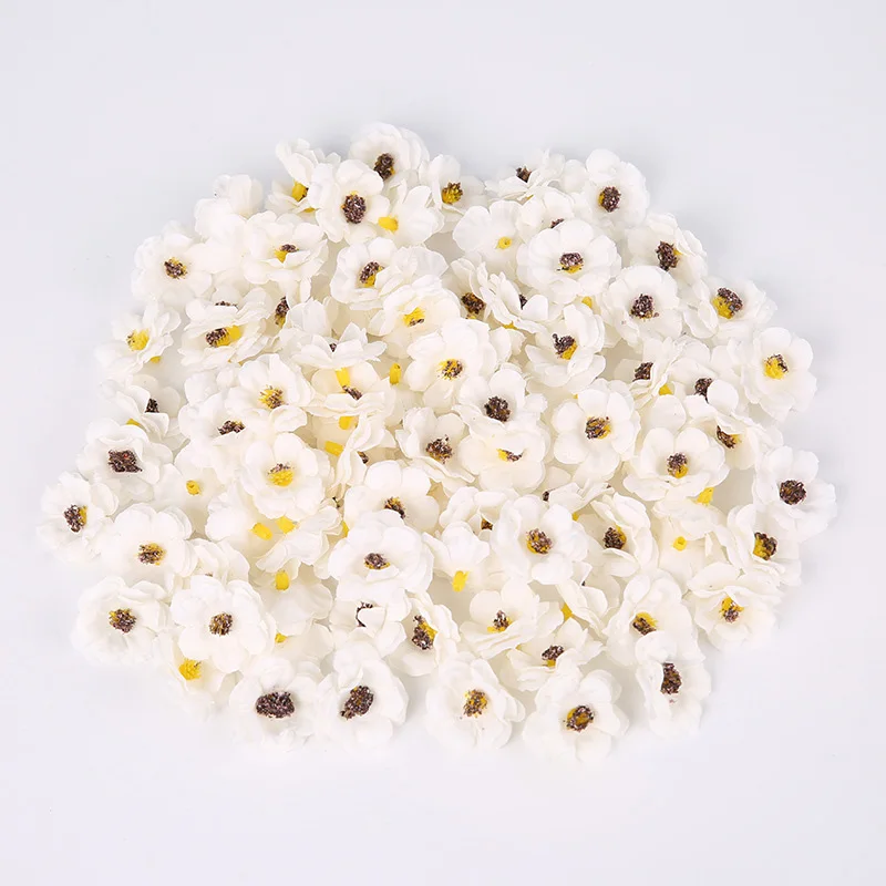 50pcs 3cm Mini Gänseblümchen dekorative Blume künstliche Seide Blumen Party Hochzeit Dekorationen Home Wand dekoration DIY Näh zubehör – Detail 7