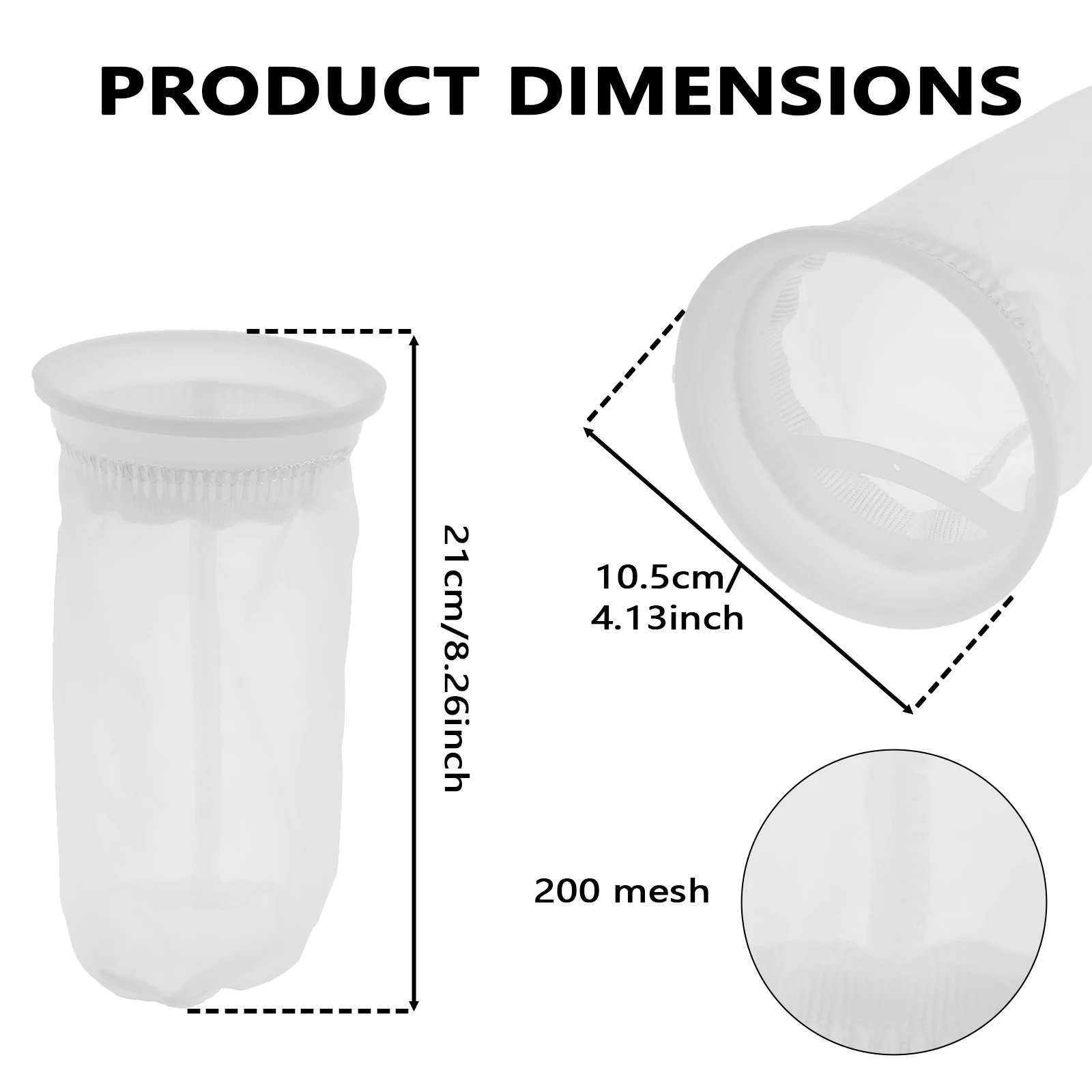 3/6Pcs 4.1x8.26 In IBC Water Tank Breathable Nylon Filter Multifunctional Rain Water Filter for Venting Ton Barrel Plastic Cover