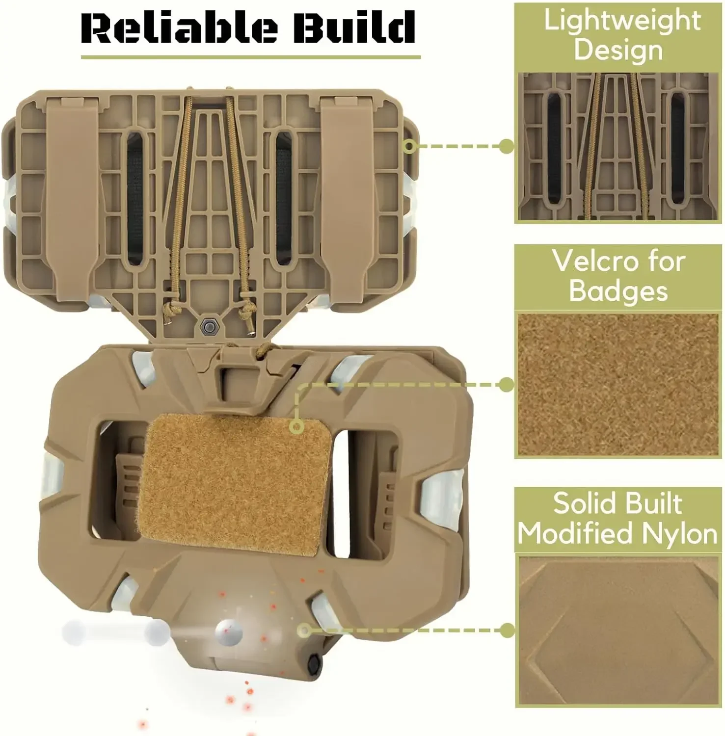 FoldPanel Molle Phone Holder,Chest Rig Plate Carrier Vest,Outdoor Navigation Board, Airsoft Gear Accessories