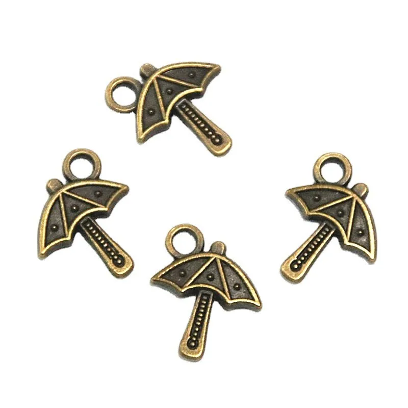 

50Pcs Antique Bronze Plated Umbrella Charms DIY Jewelry Pendant Fit Bracelets Necklaces Earrings Handmade Crafts 16.5*19.5MM