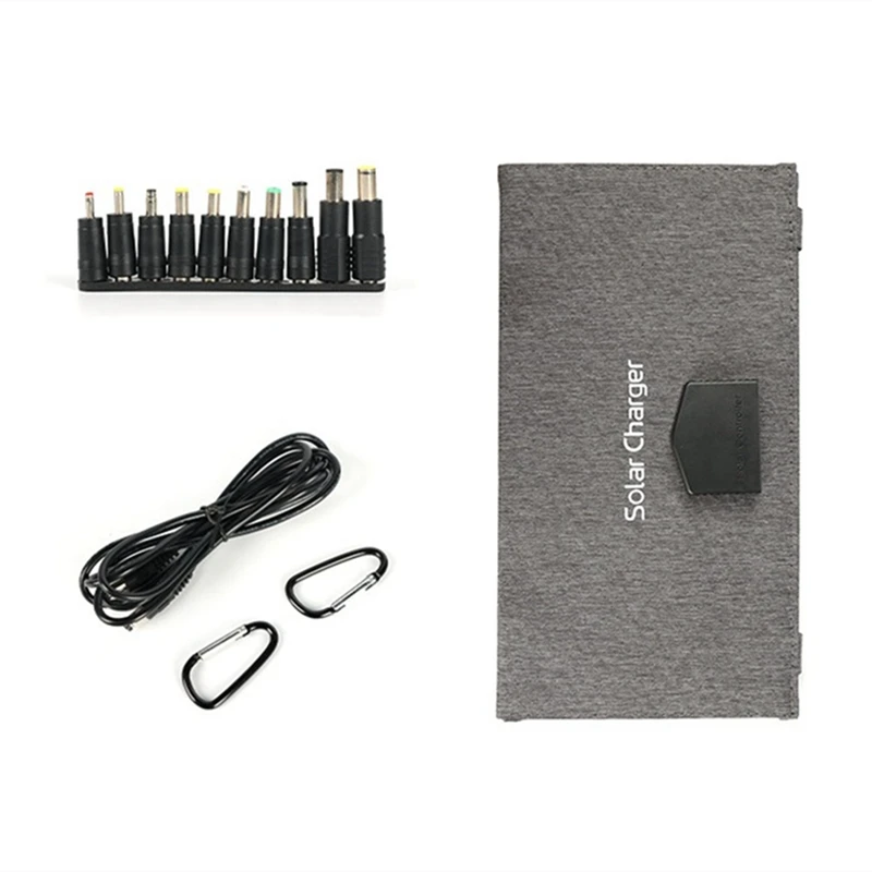 

Портативное складное зарядное устройство с солнечной панелью, монокристаллический кремний серого и черного цвета, 30 Вт, уличное зарядное устройство с солнечной батареей для кемпинга