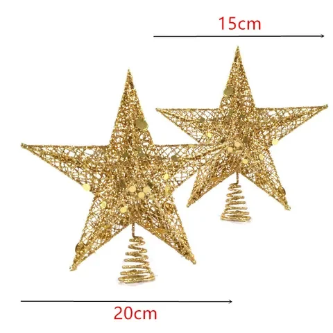 

Gold Glitter Christmas Tree Topper Star Christmas Decorations for Tree Xmas Tree Top Navidad Ornaments New Year Decor Natal Noel