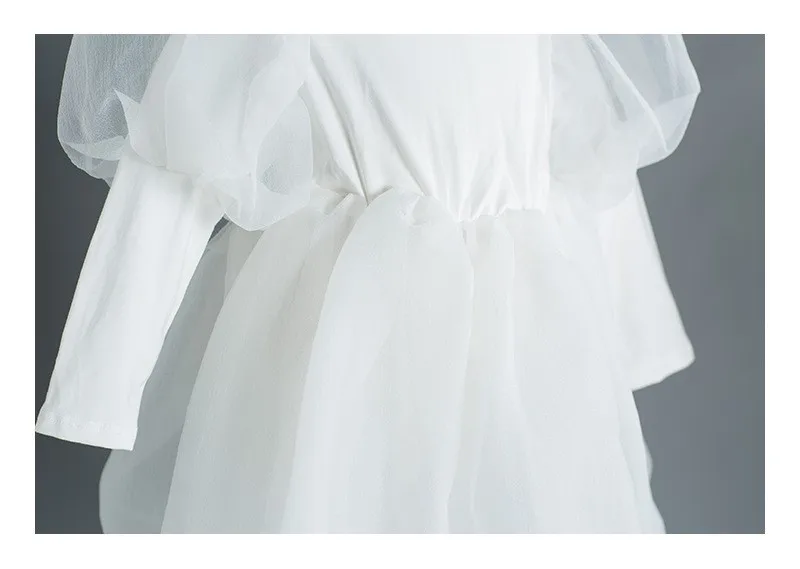 Girls Long Sleeved Dress Spring 2022 New Korean Children's Solid Color Puff Sleeve Noble Princess Dresses Autumn Kids Clothing- S6354f0fa31984f8ea5a3c7946cbeb379q