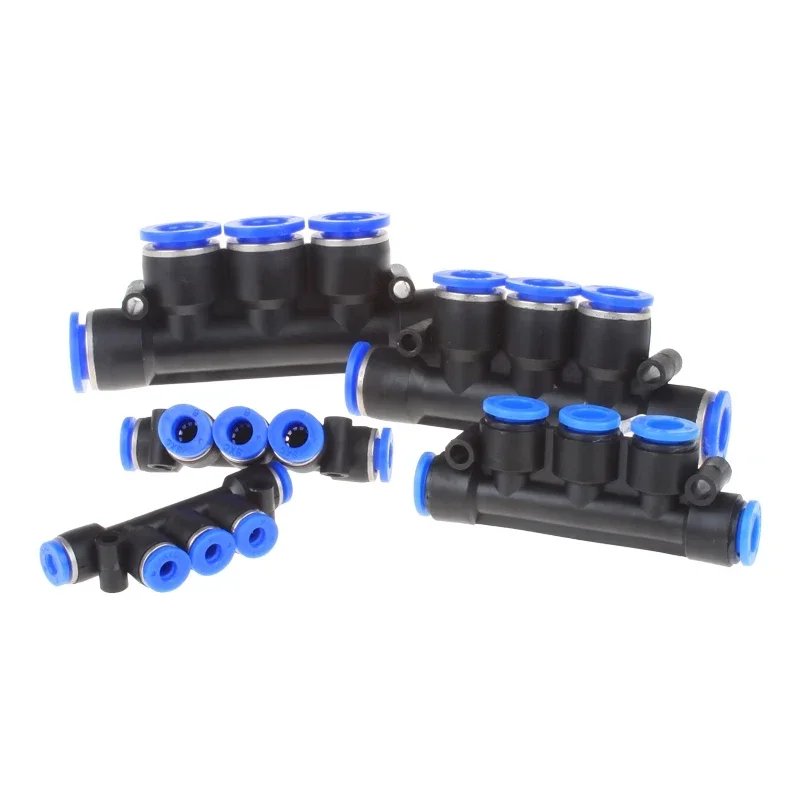 50/100/500/1000 PCS Pneumatic Plastic Five-Way Quick Connector-Air Compressor Accessories for Air Pipe-(4/6/8/10/12mm)