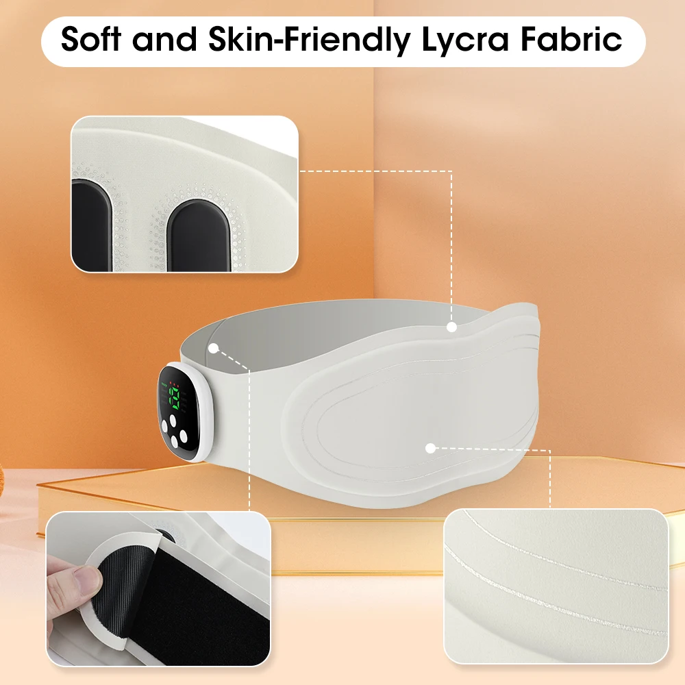 New Lycra Electric Heating Waist Massage Belt 8 Mode 9 Level Hot Compress Massager Abdomen Menstrual Relief Lumbar Muscle Relax