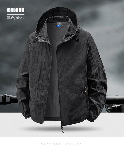Jacket Mens Spring autumn New men sun protection coat jacket Solid color hooded Jackets casual coat Men's business coats 2318