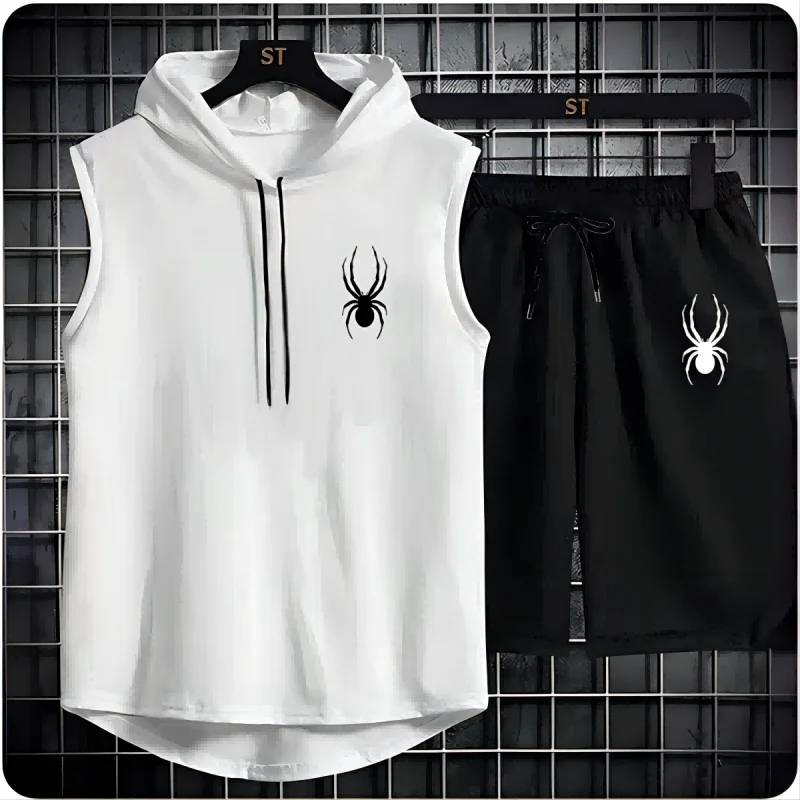 Men sports suit basketball training clothes Summer men's sleeveless set sports jersey set casual sports suit loose basketball suit tank top