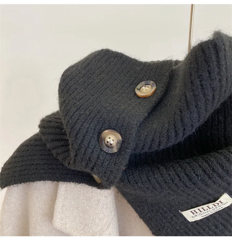

2023 New Fashion Autumn Winter Knitted Scarf Women Warm Turtleneck Neck Warmer Short Winter Keep Warm Windproof Scarf T609