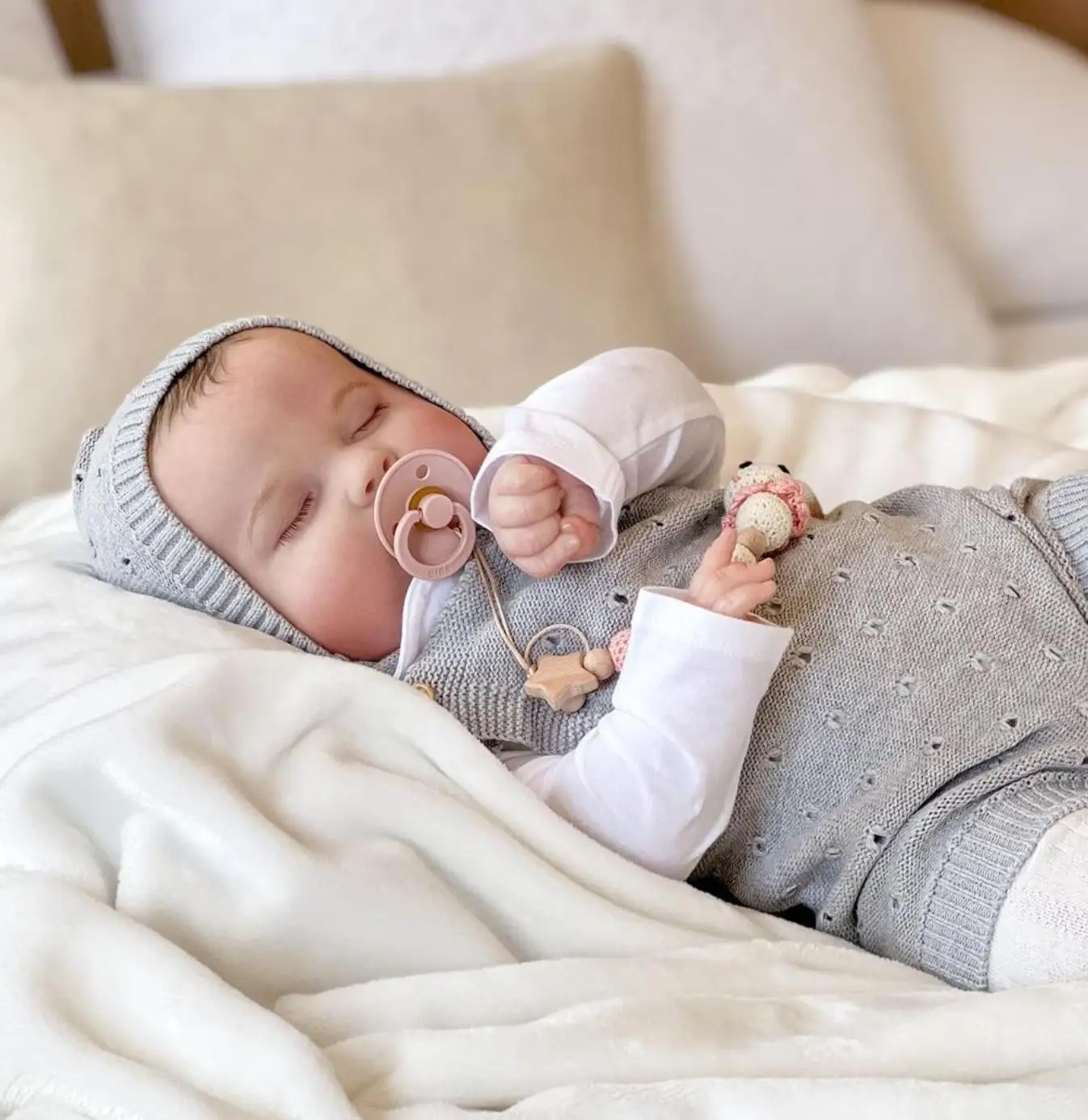 3D Skin 60 CM Silicone Reborn Sleeping Fat Baby Doll Toy For Girl With