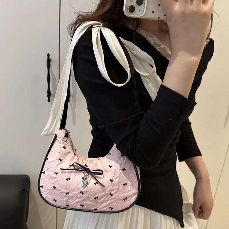 New Y2K Korean Handbag Fashion Women's Shoulder Bag  Minimalist Underarm Crossbody Bag Commuter Messenger Backpack Decor Gift 1