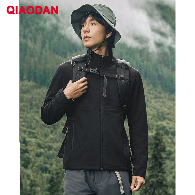 QIAODAN 하이킹 재킷 남성 2026 Shanshen 방수 트렌치 코트 양털 안감 야외 윈드 브레이커 스포츠웨어 QXFFD3244028R