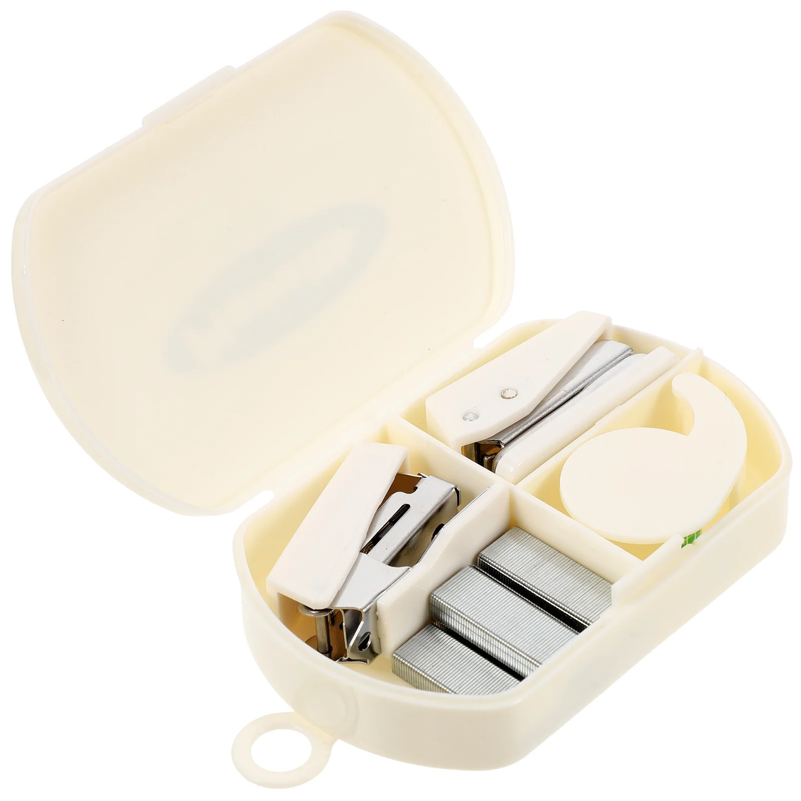 

Mini Stapler Desk Accessory Kits Desktop Stapler Hole Punch Tape Dispenser Office Supplies Set Office Home Stationery Gift White
