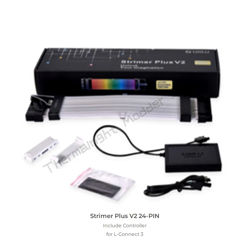 Lian Li Strimer Plus V2 RGB PSU Extension Cable Bendable