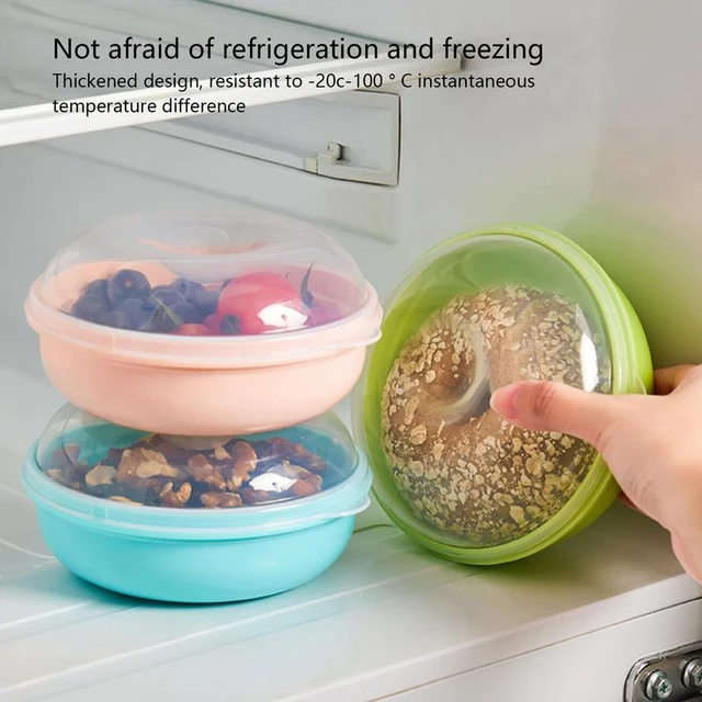 Round Bread Storage Containers Bread Storage Box Stackable Kitchen