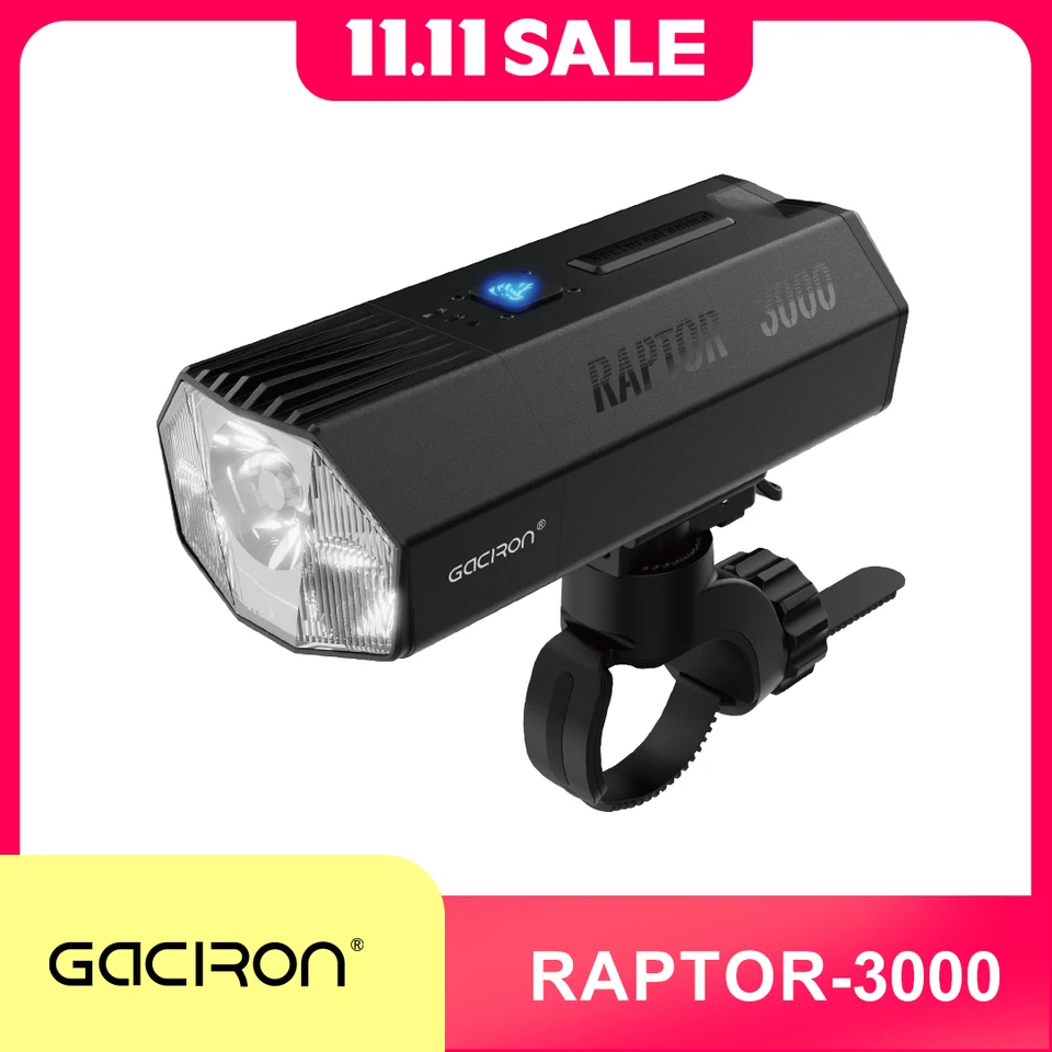 Gaciron Bicycle Front Light,Raptor 1800/3000 Lumens Wireless