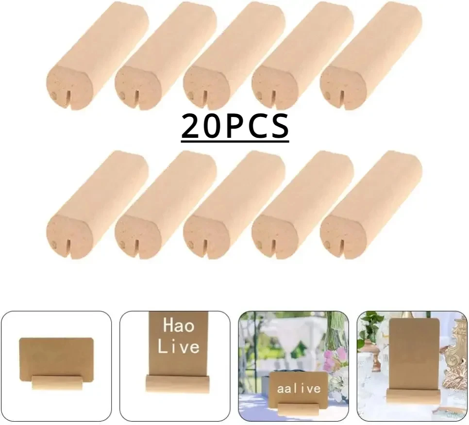 나무 장소 카드 홀더, 나무 테이블 번호 스탠드, 결혼식 사인, 소박한 메시지 이름 디스플레이 스탠드, 20 개 