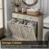 Vabches Tilt Out Trash Cabinet Kitchen Trash Cabinet with 2 Drawers Island Counter Trash Bin Cabinet for 10 Gallon Garbage Can 5