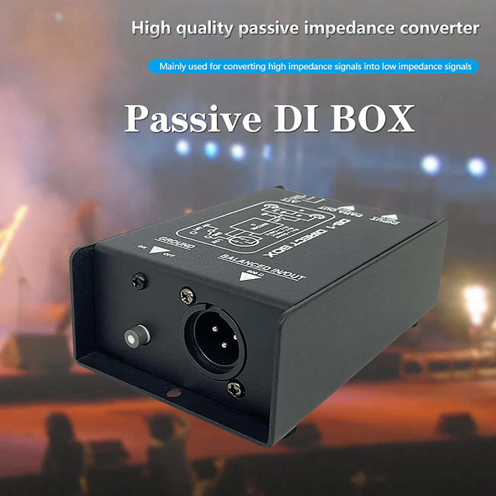 Passive Audio DI Box Low Noise Single Channel Balanced Unbalanced Signal Isolato