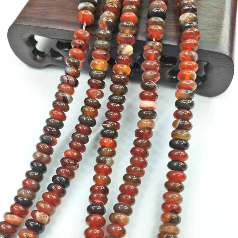 

New Natural Lined Agate Abacus Beads Handmade DIY Bracelet Necklace Earrings Sweater Chain Jewelry Accessories Wholesale