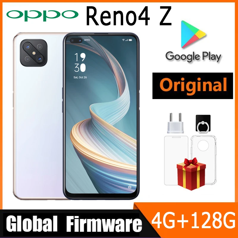 Смартфон OPPO Reno4 Z, глобальная прошивка, 4 Гб + 128 ГБ, аккумулятор 6,57 дюйма, 4000 мАч, основная камера 48 Мп + 16 МП