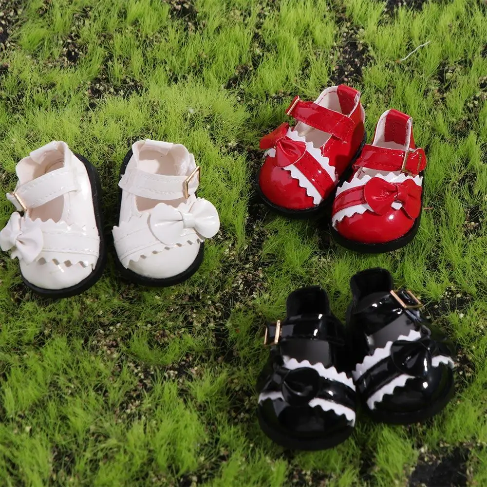 PU Leather PU Leather Bow Shoes Doll Shoes DIY Handmade Doll Leather Shoes Boots Shoes 1 Pair Doll Shoes Boots Children Toys